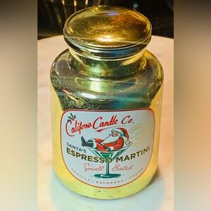 LEOBEN COMPANY CANDLE EXPRESSO MARTINI 9oz 1 WICK NEW GOLD GLASS VANILLA COCOA